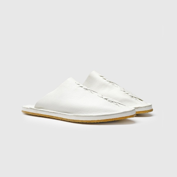 FREE PEOPLE Nova Pebbled-Leather Mules in White Size 36 - Picture 3 of 11